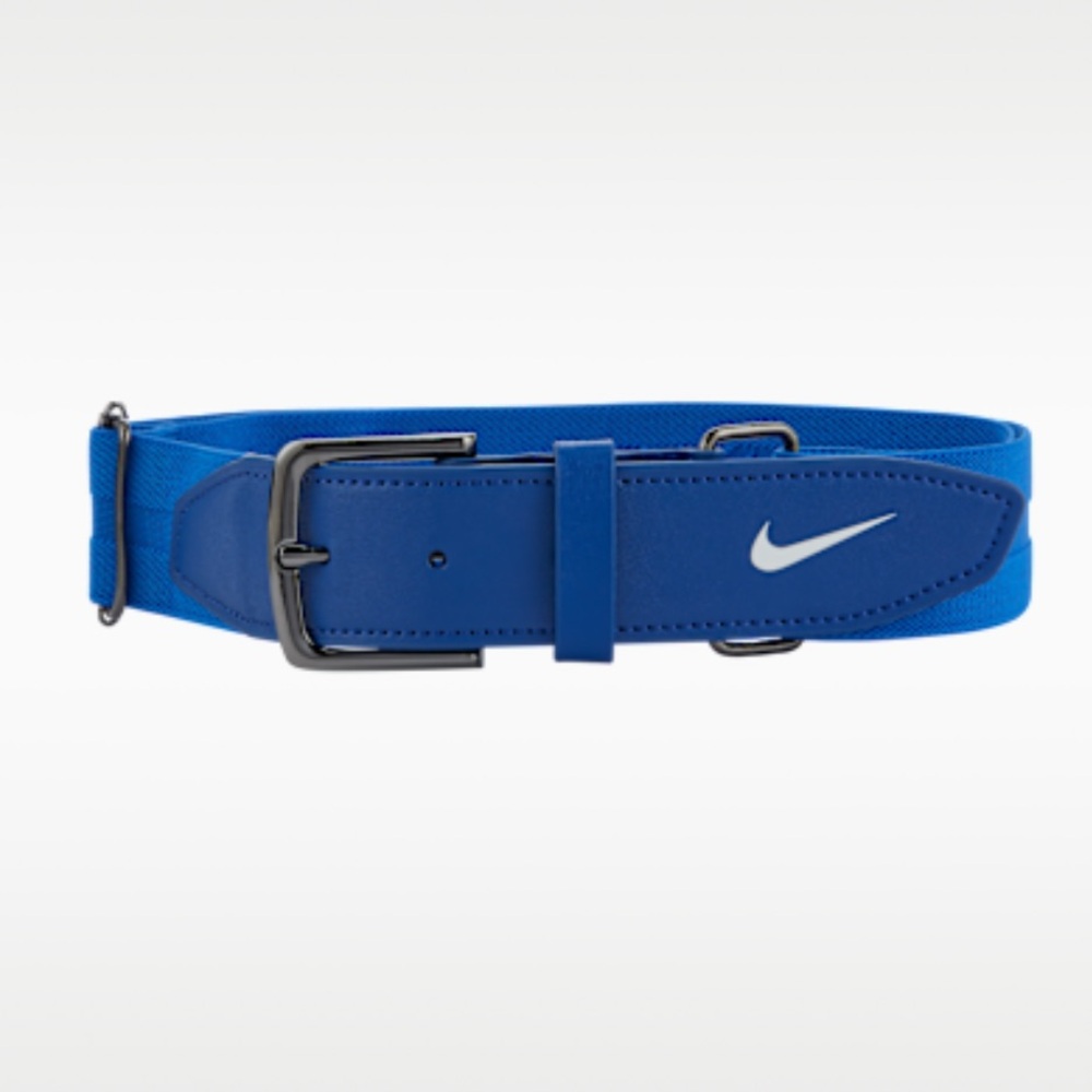 Kids’ Nike Baseball Elastic Belt, blue & white, silver buckle, One Size, NWOT